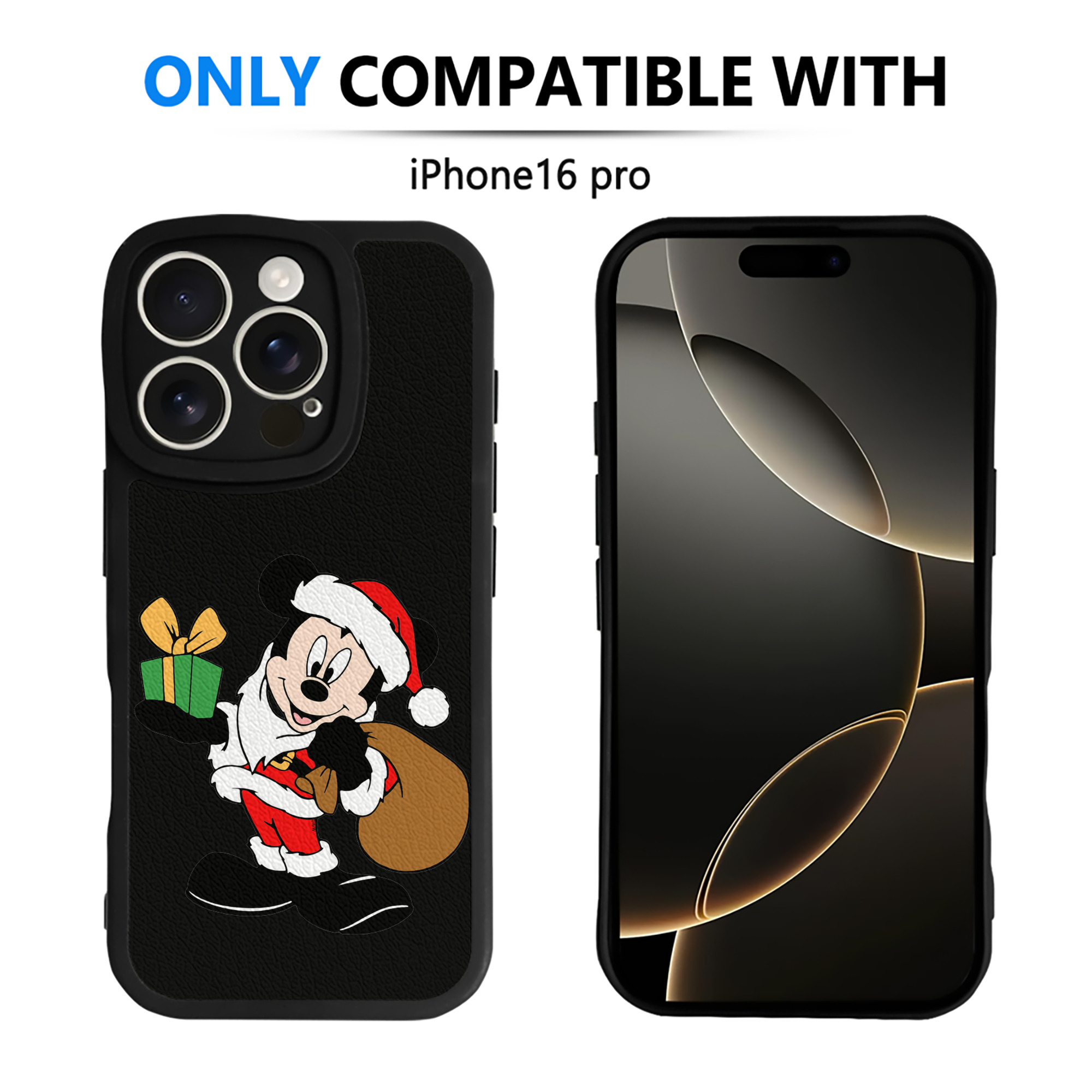 （画像用） ミッキーマウス Mickey Mouse 【iPhone 16シリーズ対応】シリコンスマホケース（レザー調） 材質：シリコン